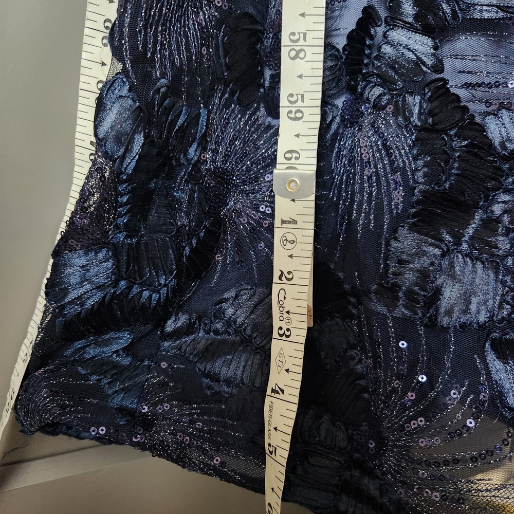 Betsy & Adam Midnight Navy Floral Lace Maxi Dress - Picture 4 of 10